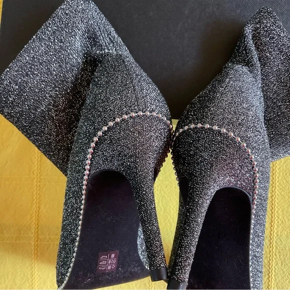 BARLEY WORN ….COACH WHITNEY LUREX BOOTIE Ankle Boots - Picture 7 of 11